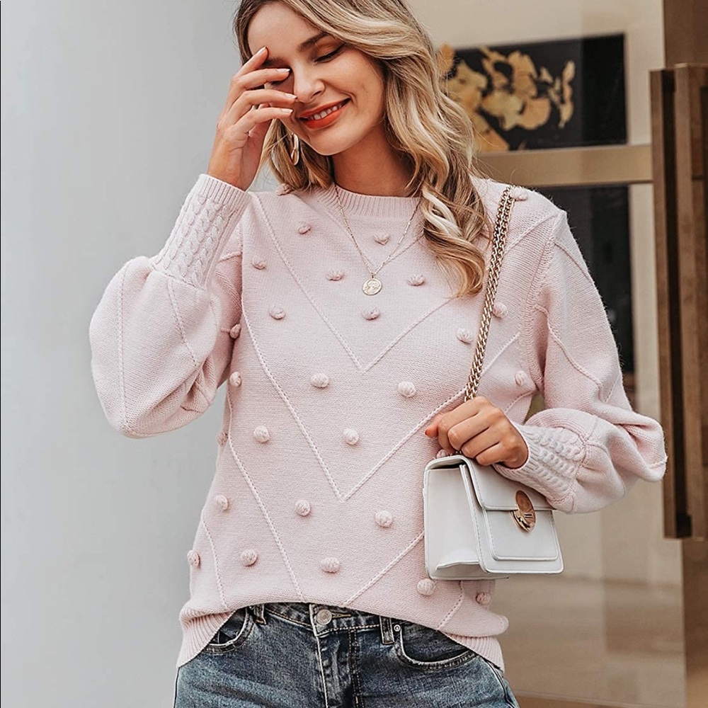 Cotton Candy Pom-Pom Knit Sweater
